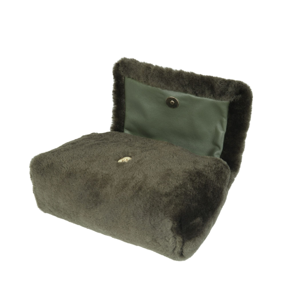 Crossbody Bag aus Lammfell in grün -EPONA- MINI